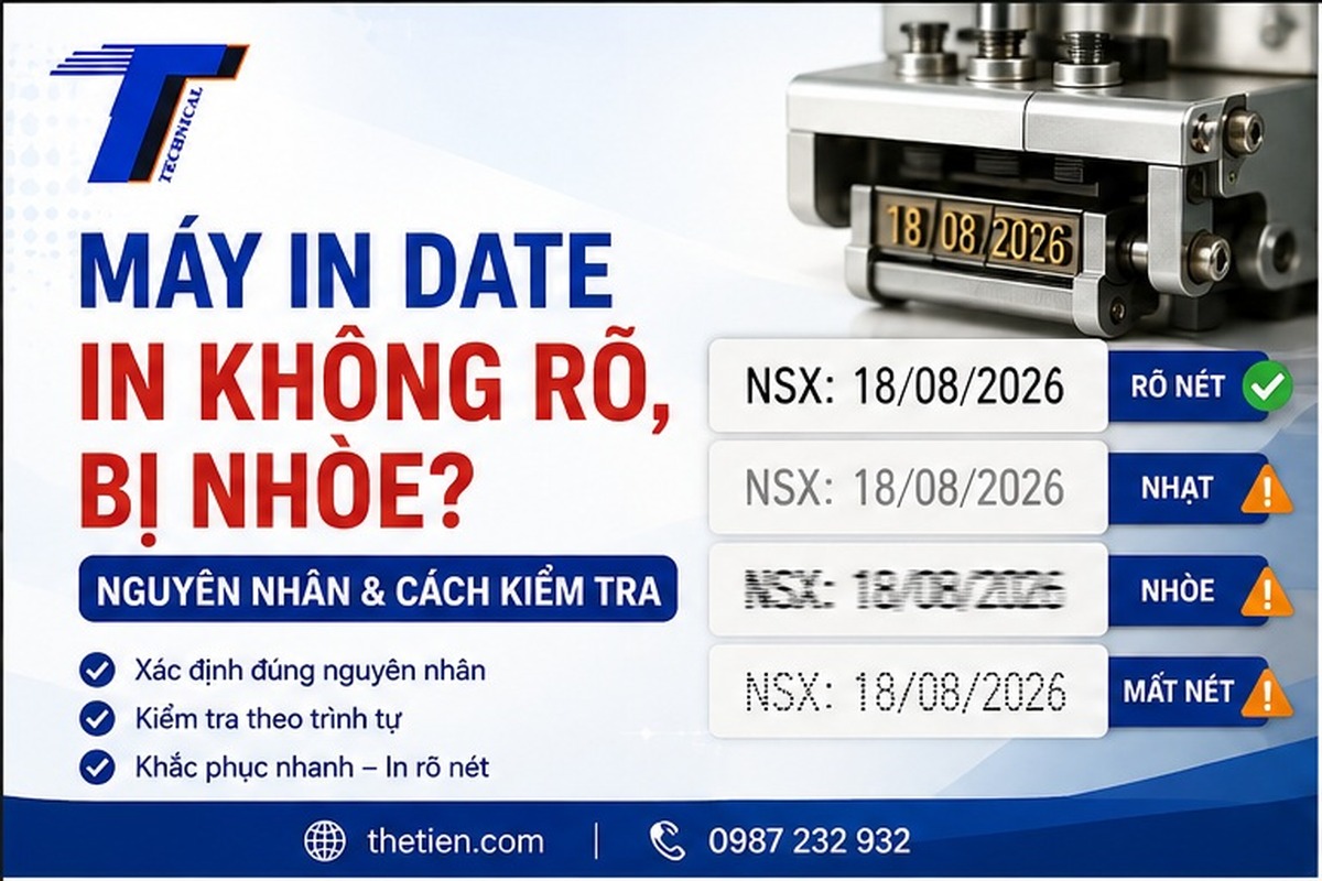Máy in date bị nhòe, in không rõ? Nguyên nhân và cách khắc phục