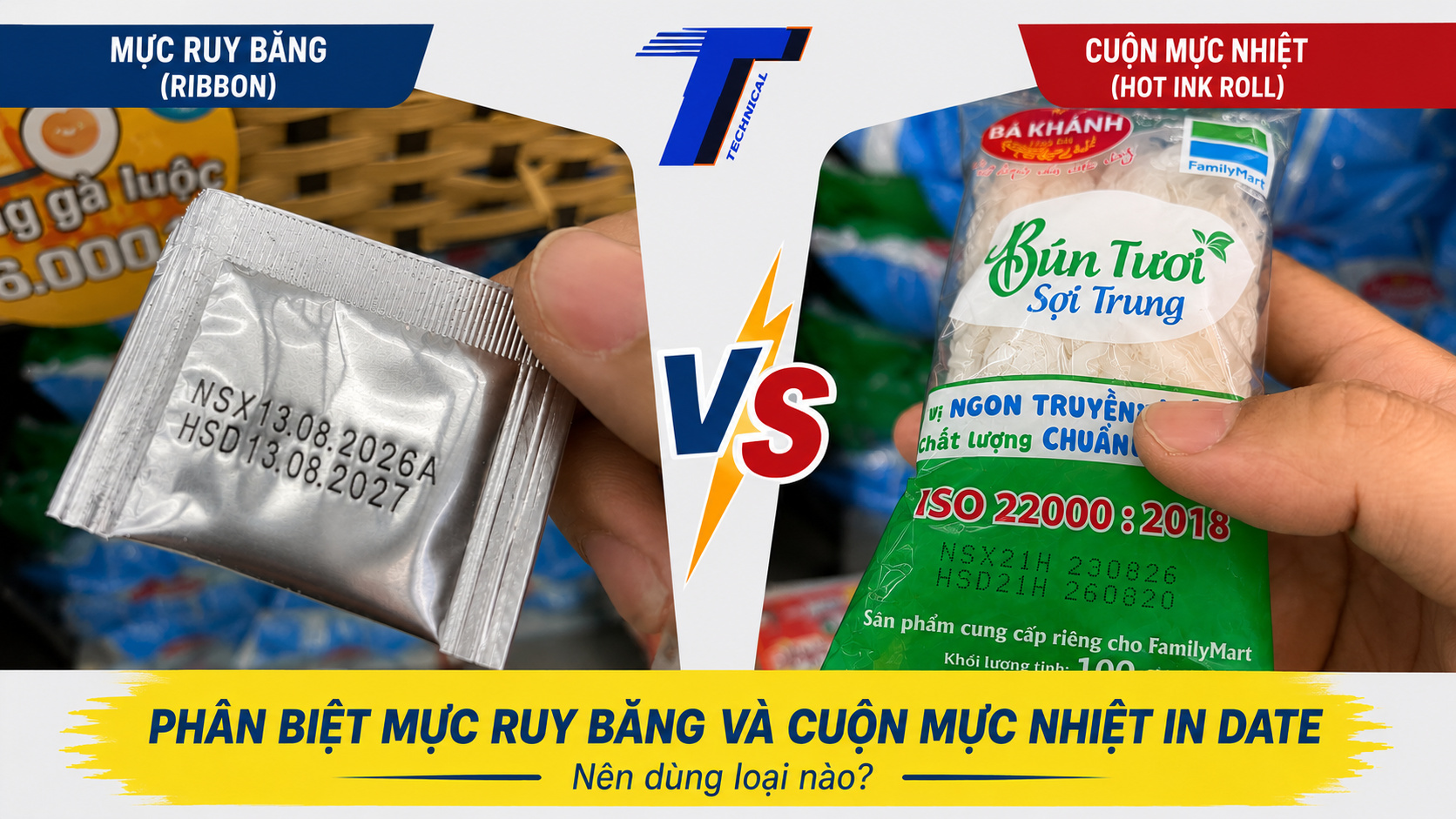Phân biệt mực ruy băng và cuộn mực nhiệt – Nên dùng loại nào để in date?